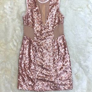 Blush Sequined Mini Dress